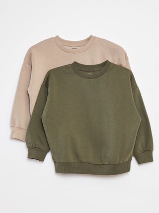 Pack de 2 sudaderas lisas de felpa