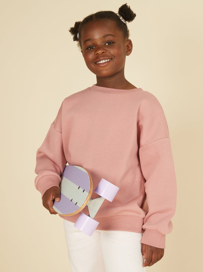 Pack de 2 sudaderas lisas de felpa Rosa - Kiabi