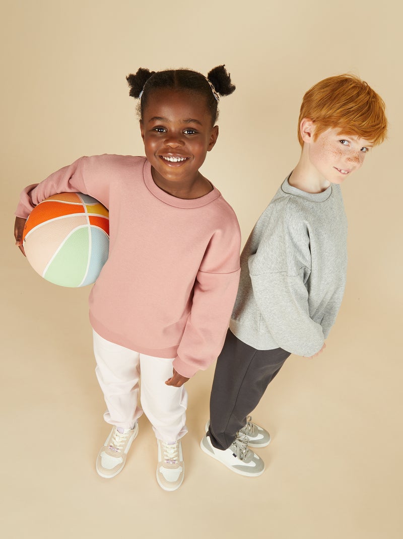 Pack de 2 sudaderas lisas de felpa Rosa - Kiabi