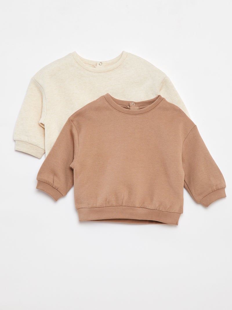 Pack de 2 sudaderas lisas oversize Beige - Kiabi