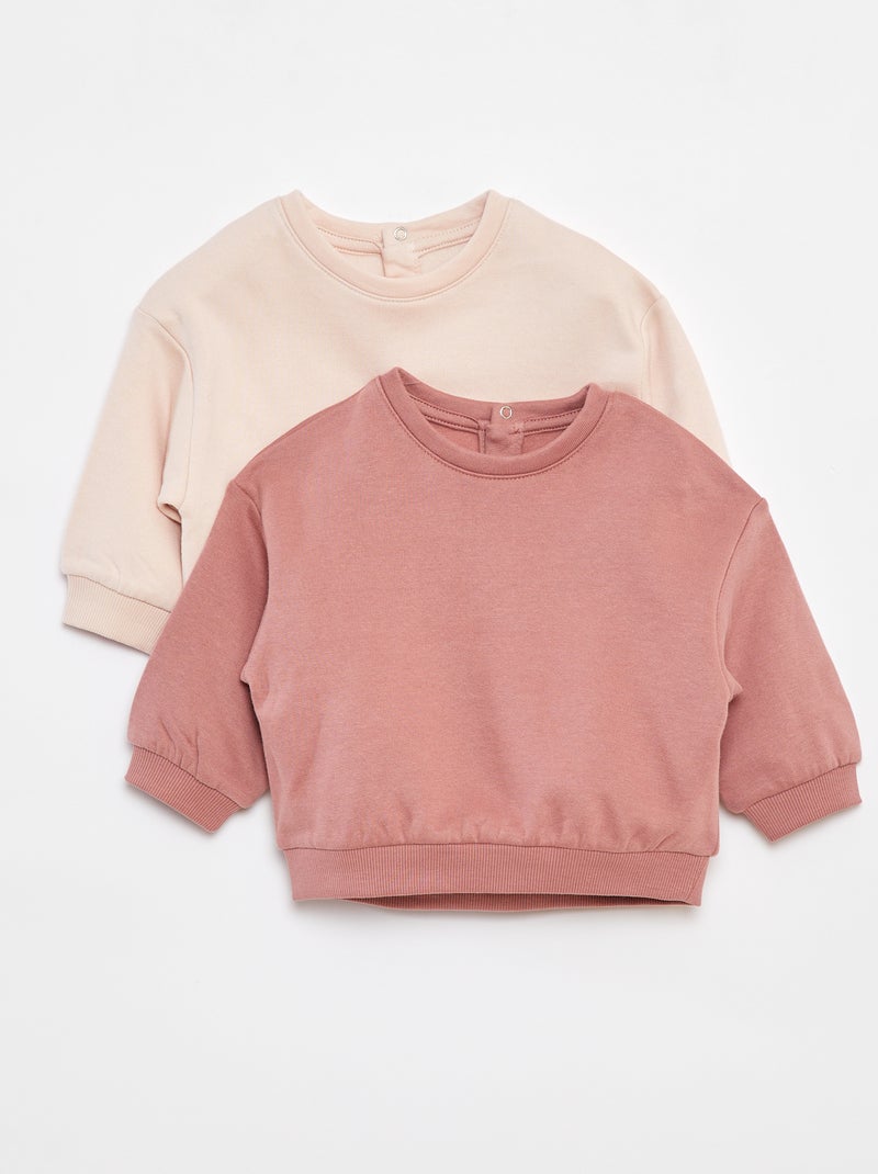 Pack de 2 sudaderas lisas oversize Rosa - Kiabi