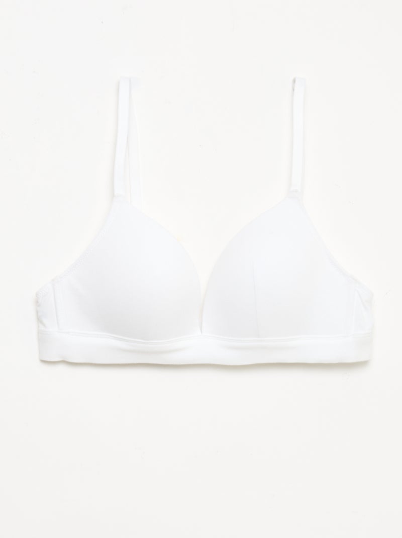 Pack de 2 sujetadores de algodón Blanco - Kiabi