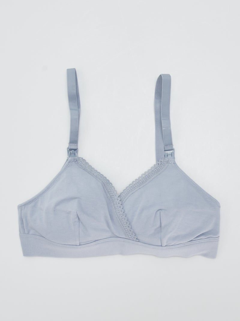 Pack de 2 sujetadores de lactancia de algodón AZUL - Kiabi