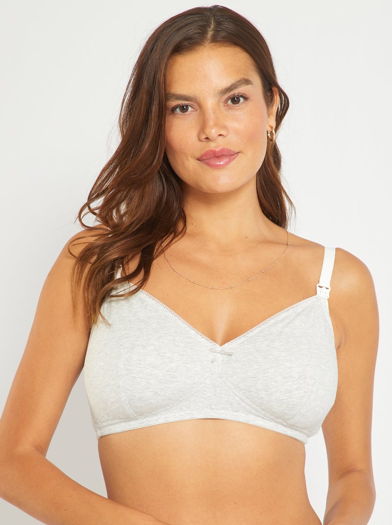 Pack de 2 sujetadores de lactancia gris - Kiabi