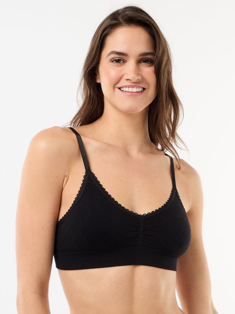 Pack de 2 sujetadores tipo top de malla acolchada Blanco - Kiabi