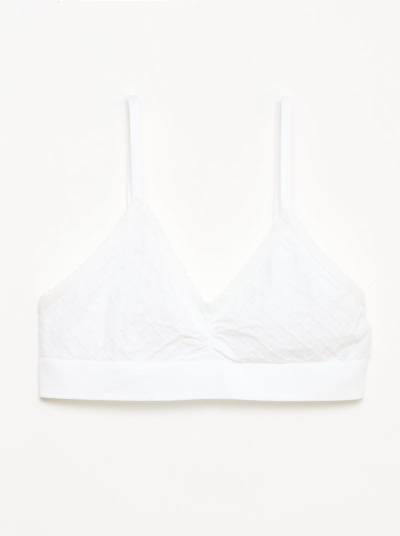 Pack de 2 sujetadores tipo top de malla acolchada Blanco - Kiabi