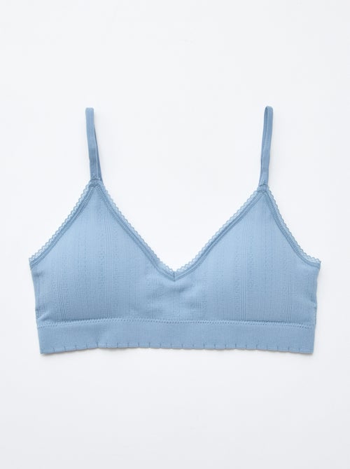 Pack de 2 sujetadores triángulo en canalé - Kiabi