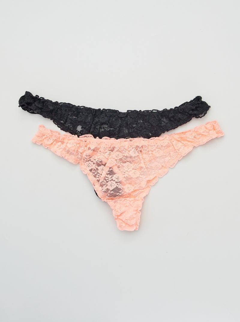 Pack de 2 tangas de encaje ROSA - Kiabi