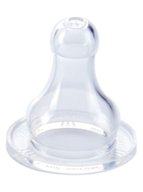 Pack de 2 tetinas de silicona Thermobaby anticolicos caudal 2 transparentes - Kiabi