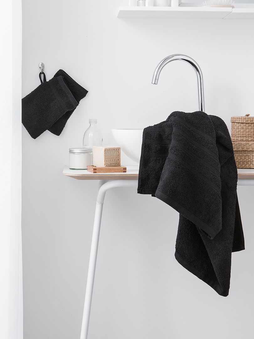 Pack de 2 toallas 30 x 50 cm negro - Kiabi