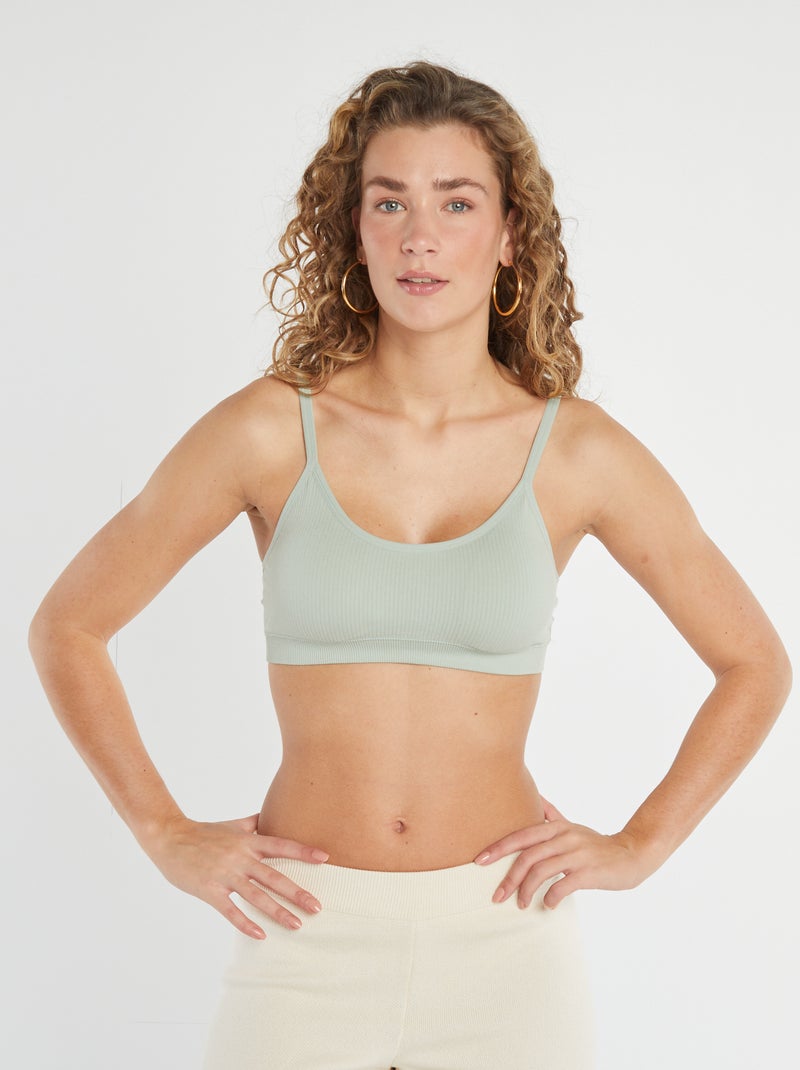 Pack de 2 tops acanalados AZUL - Kiabi