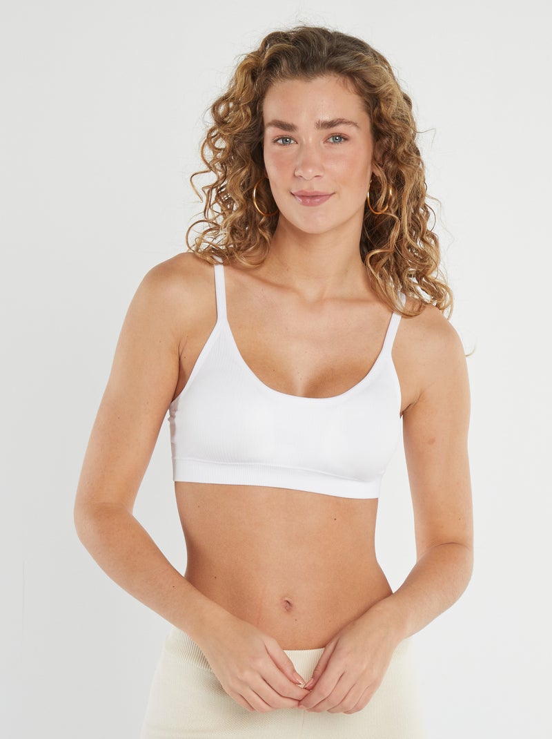 Pack de 2 tops acanalados BLANCO - Kiabi