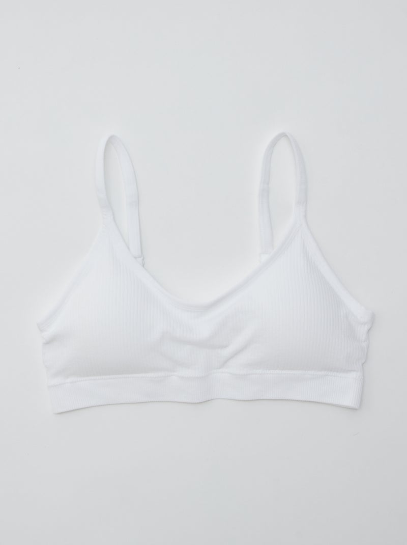 Pack de 2 tops acanalados BLANCO - Kiabi