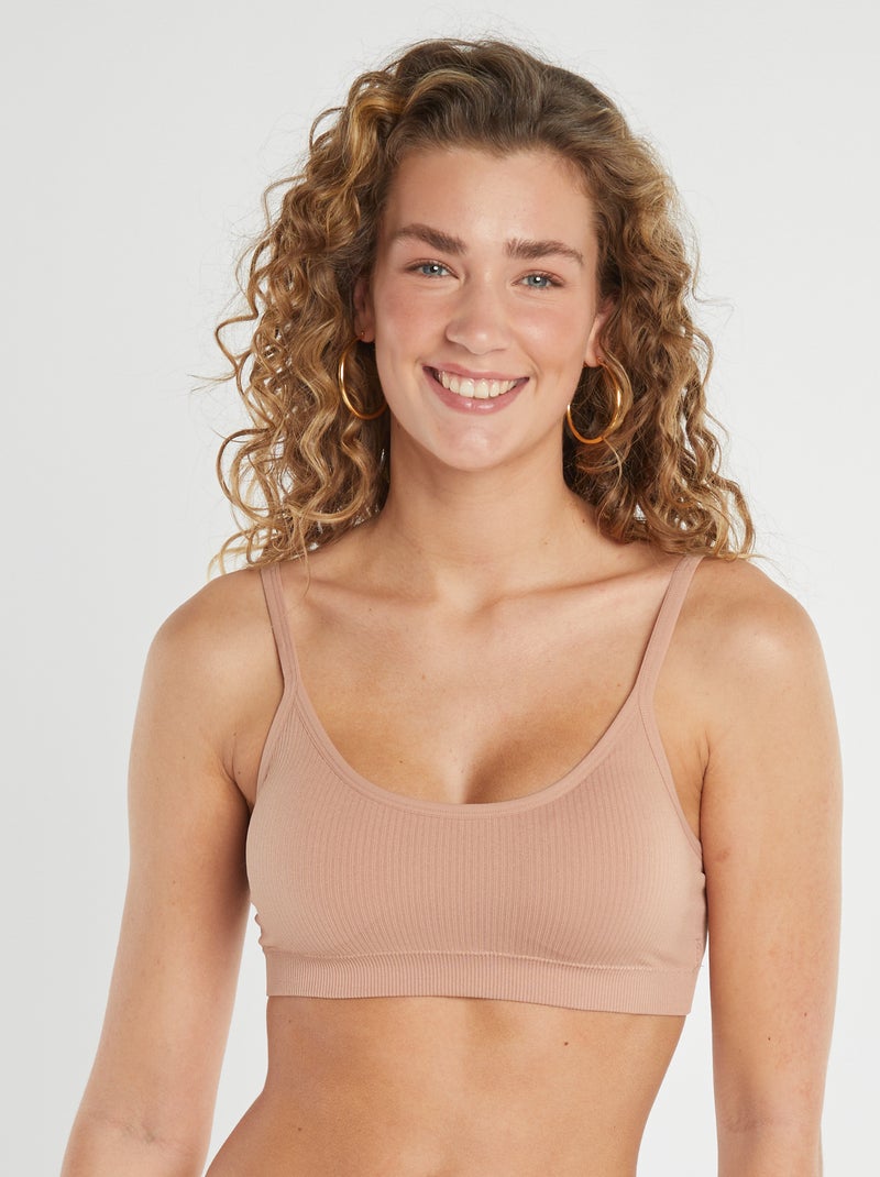 Pack de 2 tops acanalados ROSA - Kiabi