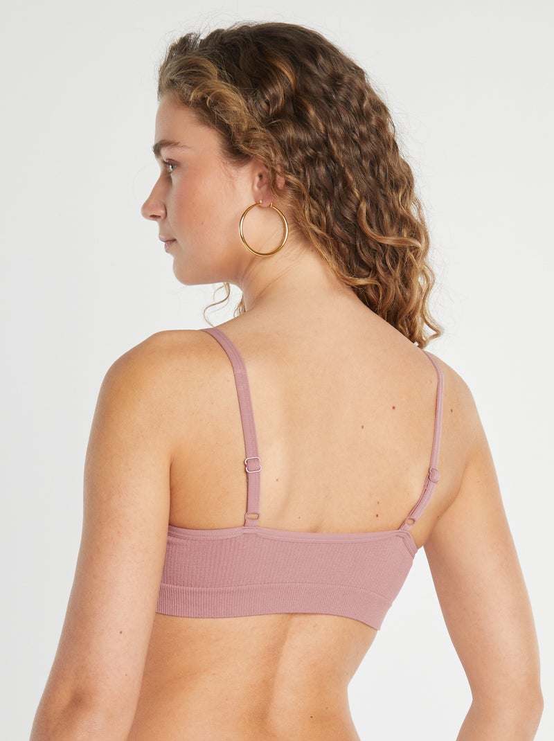 Pack de 2 tops acanalados ROSA - Kiabi
