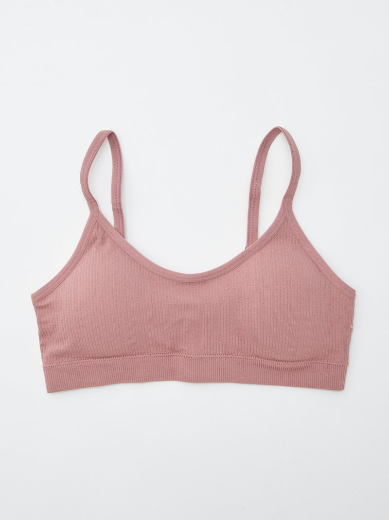 Pack de 2 tops acanalados ROSA - Kiabi