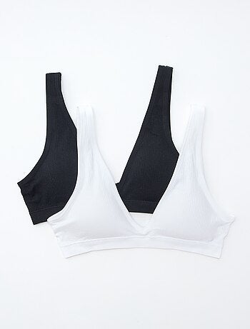Pack de 2 tops acanalados sin costuras