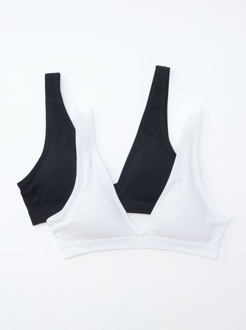 Pack de 2 tops acanalados sin costuras - Kiabi