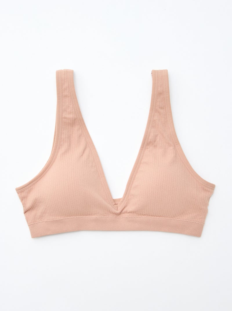Pack de 2 tops acanalados sin costuras Rosa - Kiabi