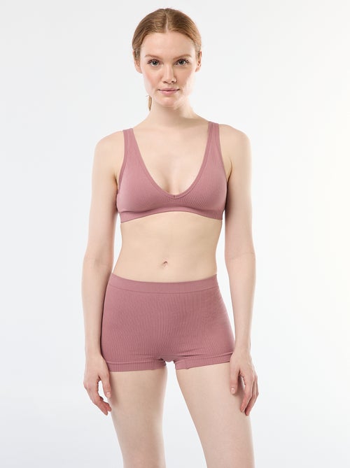 Pack de 2 tops acanalados sin costuras - Kiabi