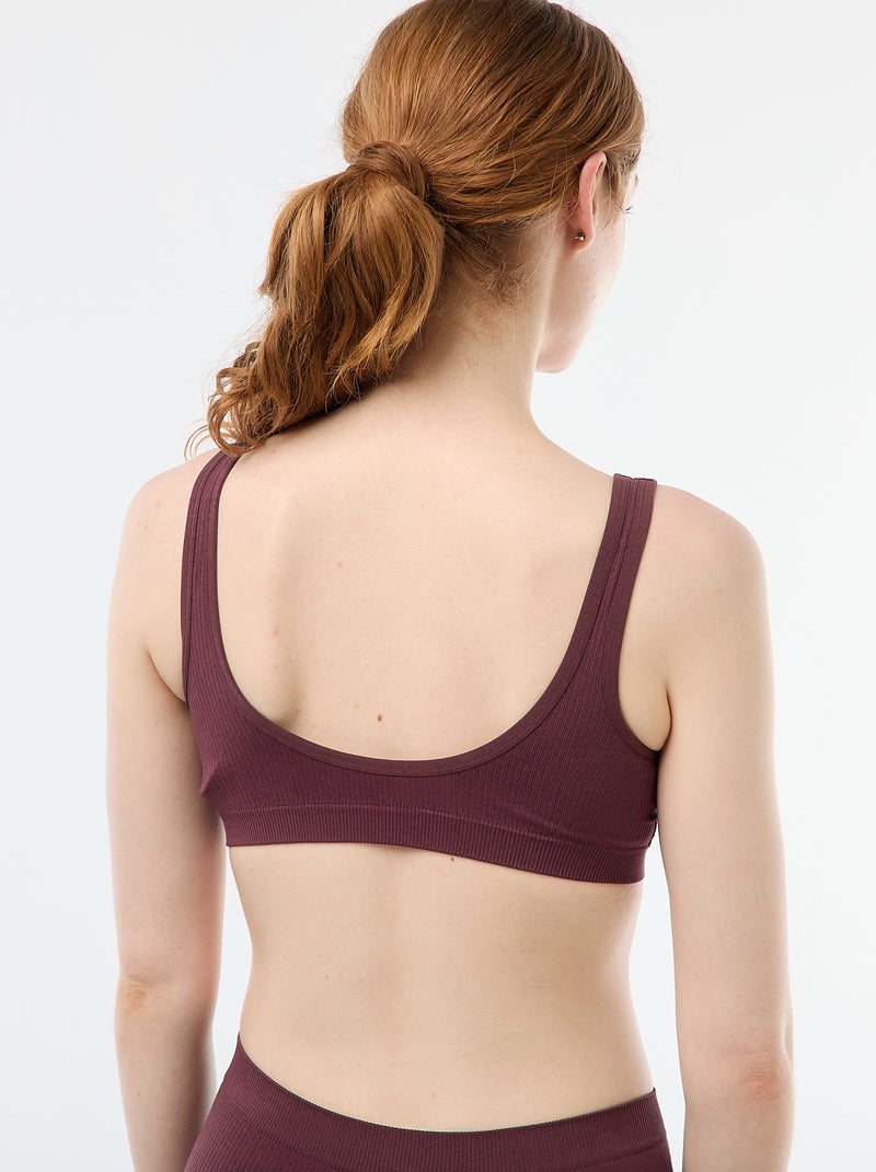 Pack de 2 tops acanalados sin costuras Rosa - Kiabi