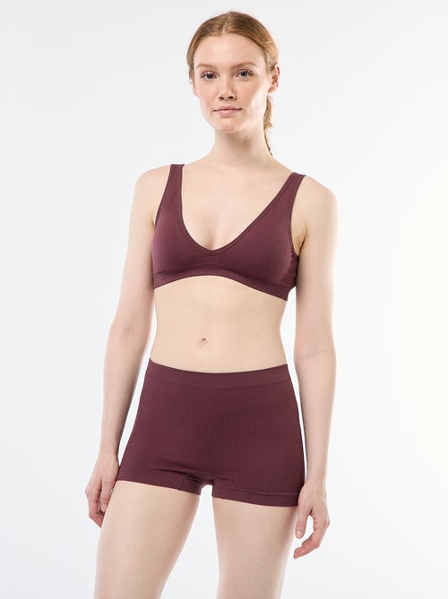 Pack de 2 tops acanalados sin costuras - Kiabi