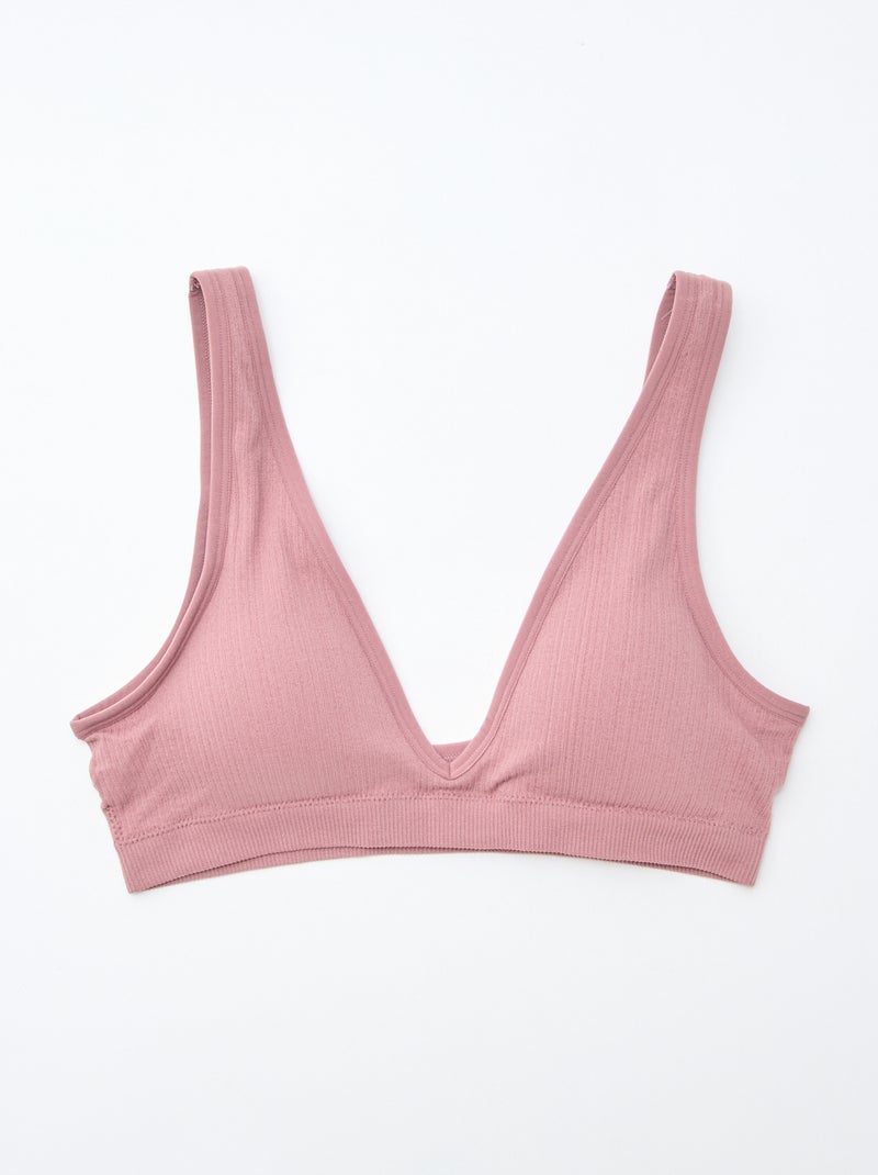 Pack de 2 tops acanalados sin costuras Rosa - Kiabi