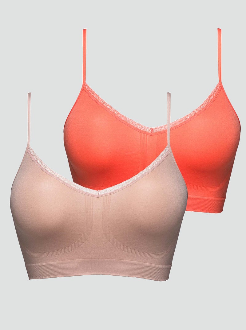Pack de 2 tops 'Billet Doux' BEIGE - Kiabi