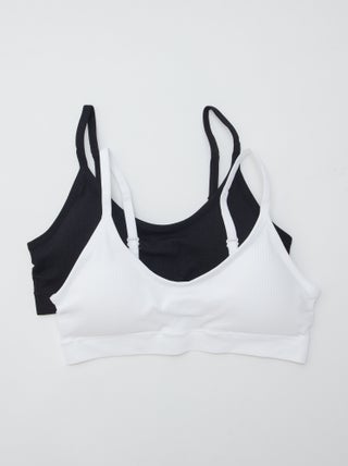 Pack de 2 tops de canalé