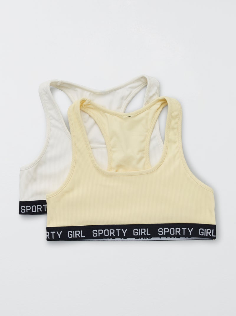 Pack de 2 tops de canalé BLANCO - Kiabi