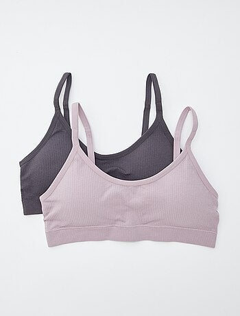Pack de 2 tops de canalé