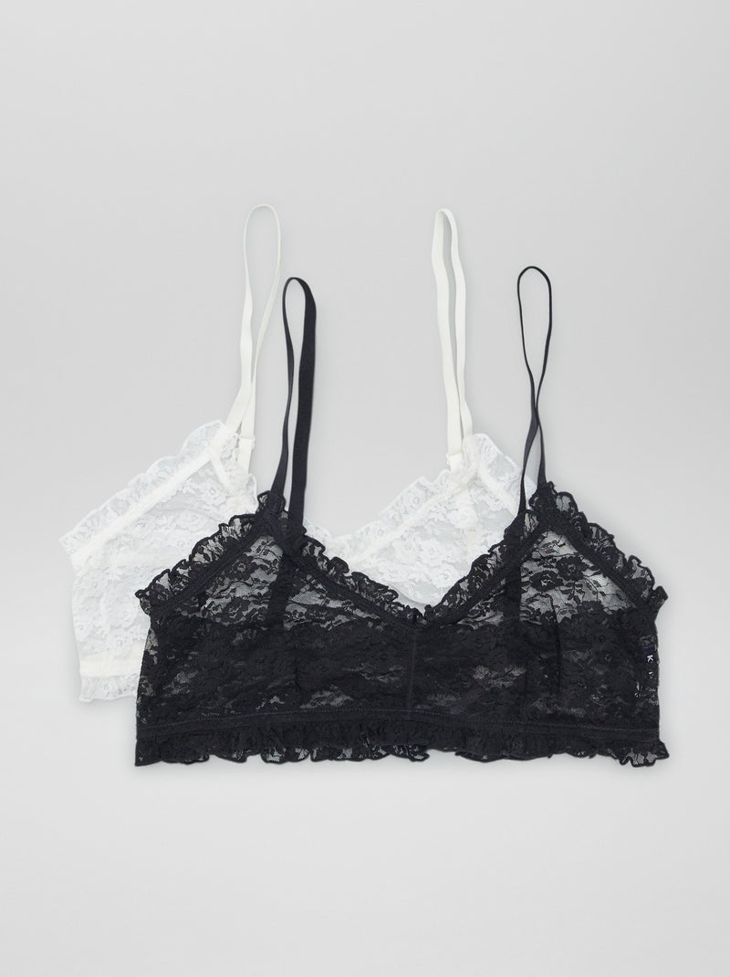 Pack de 2 tops de encaje Blanco - Kiabi