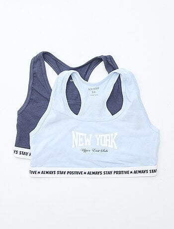 Pack de 2 tops de estilo liso para niña