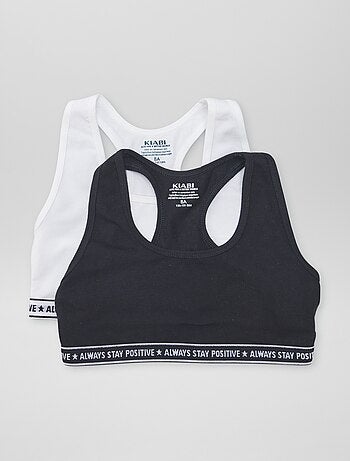Pack de 2 tops de estilo liso para niña