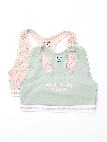 Pack de 2 tops de estilo liso para niña