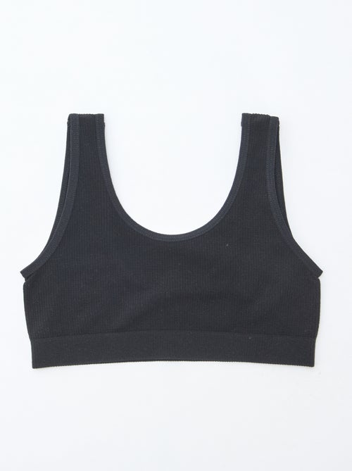 Pack de 2 tops de punto de canalé liso - Kiabi