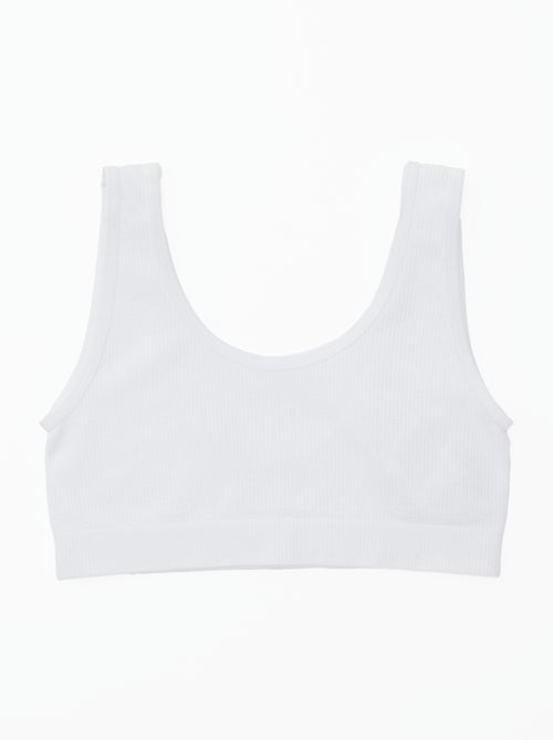 Pack de 2 tops de punto de canalé liso - Kiabi