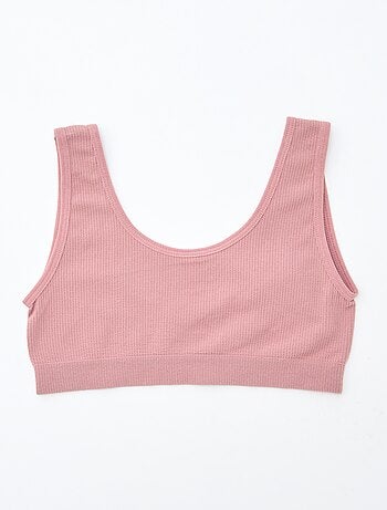 Pack de 2 tops de punto de canalé liso