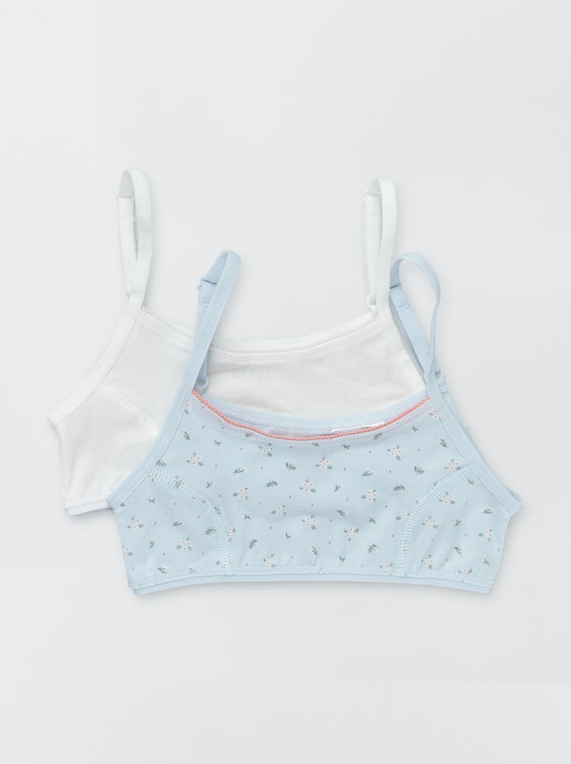 Pack de 2 tops de punto elástico AZUL - Kiabi