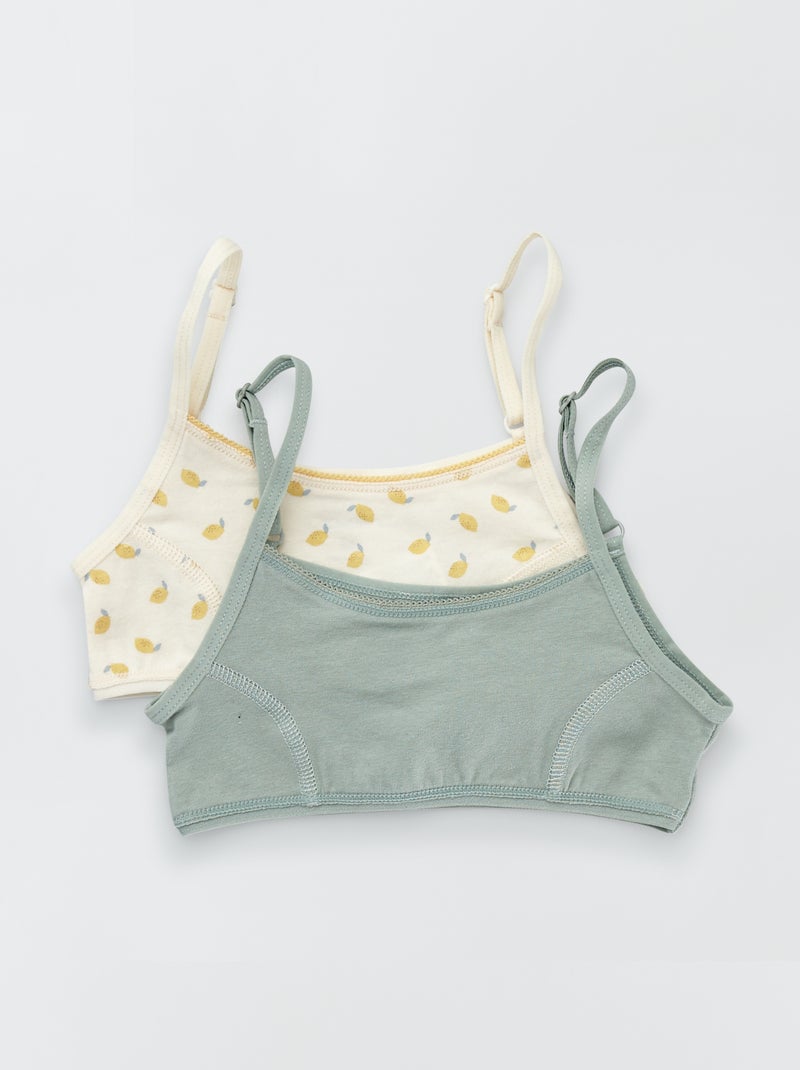 Pack de 2 tops de punto elástico BLANCO - Kiabi