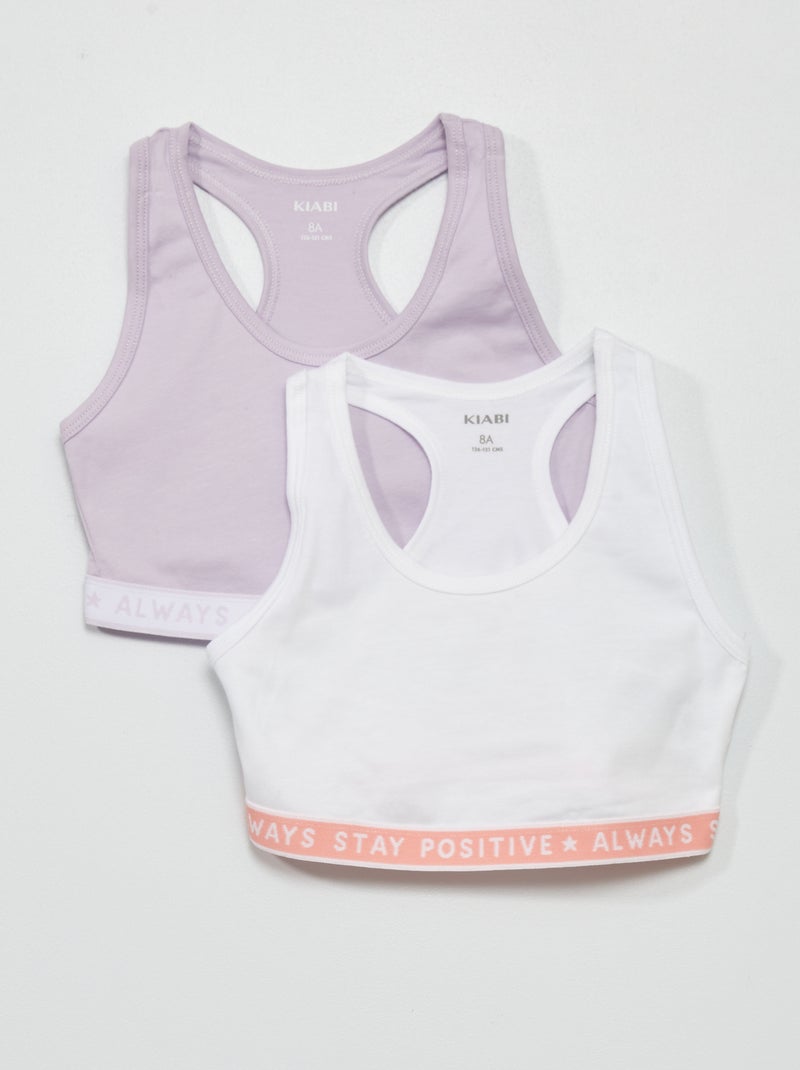 Pack de 2 tops deportivos BLANCO - Kiabi