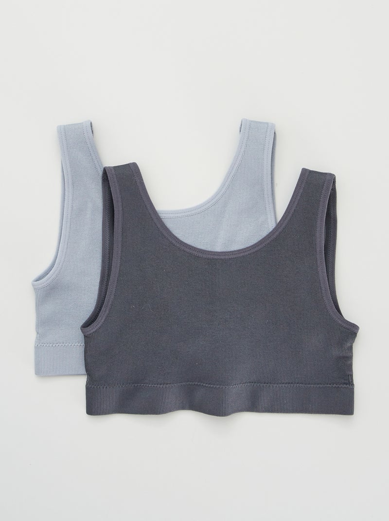 Pack de 2 tops GRIS - Kiabi