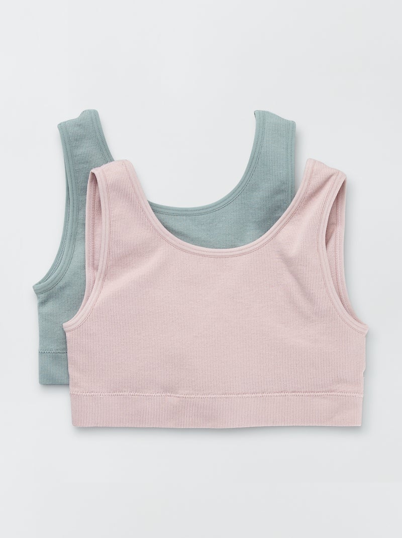 Pack de 2 tops lisos AZUL - Kiabi
