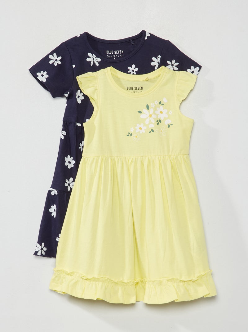 Pack de 2 vestidos con estampado floral AZUL - Kiabi