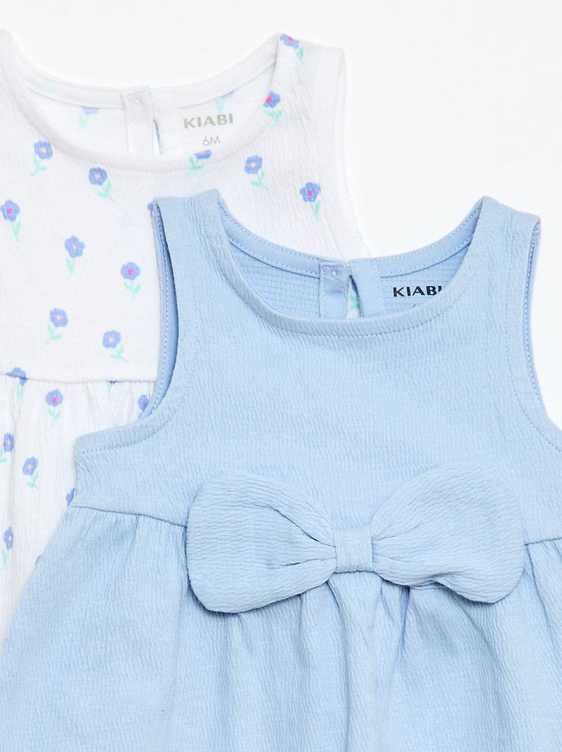 Pack de 2 vestidos con lazo de fantasía Blanco - Kiabi