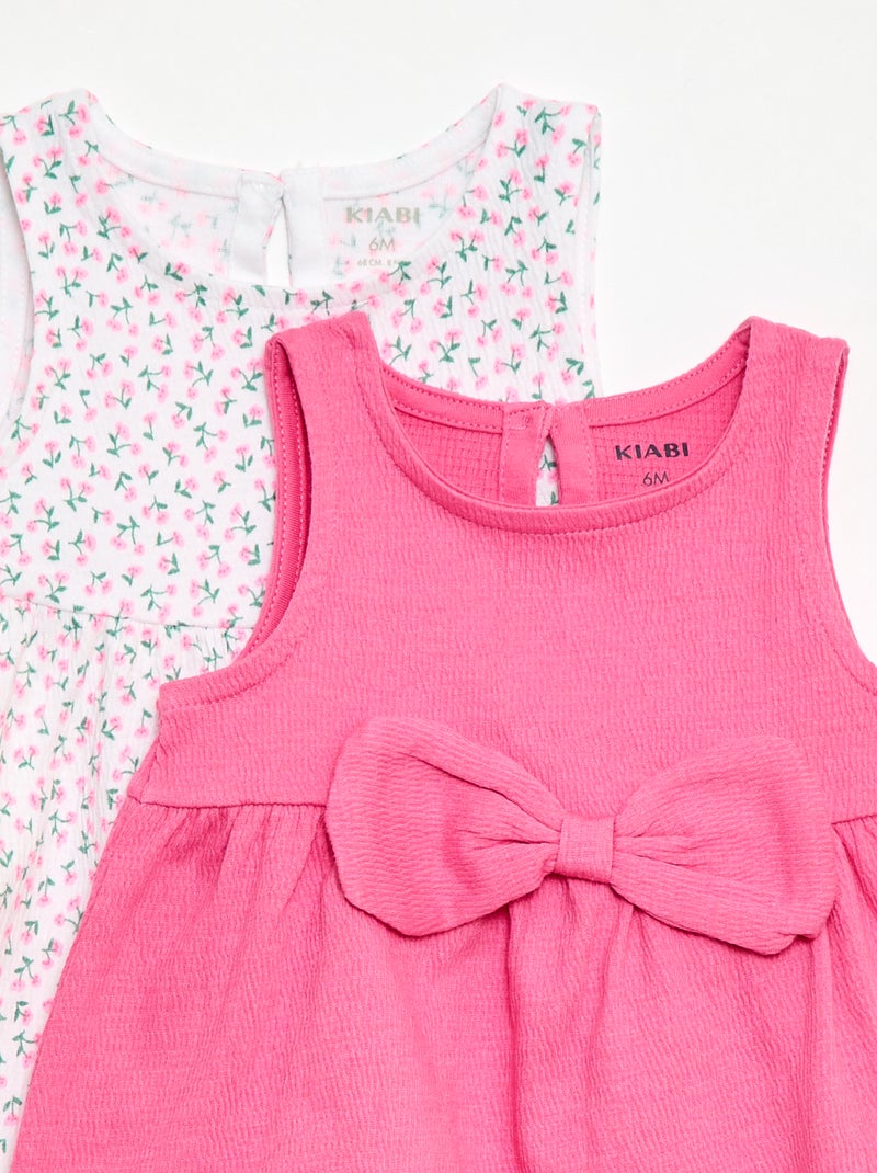 Pack de 2 vestidos con lazo de fantasía Rosa - Kiabi