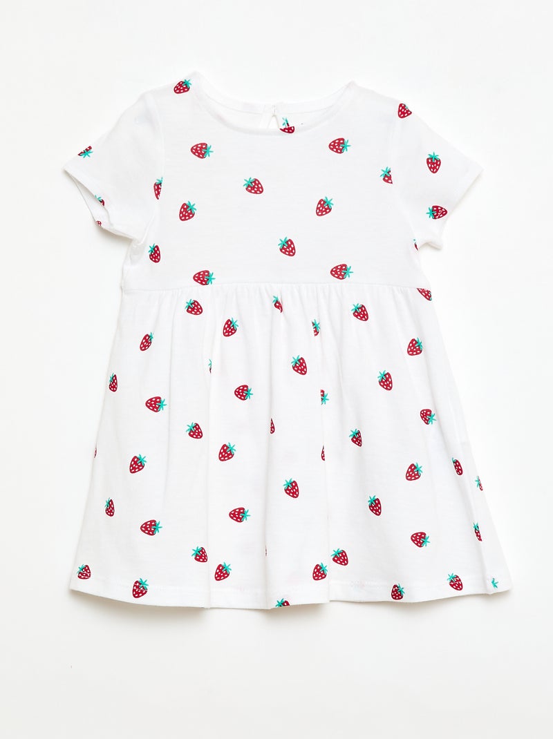 Pack de 2 vestidos de manga corta Blanco - Kiabi