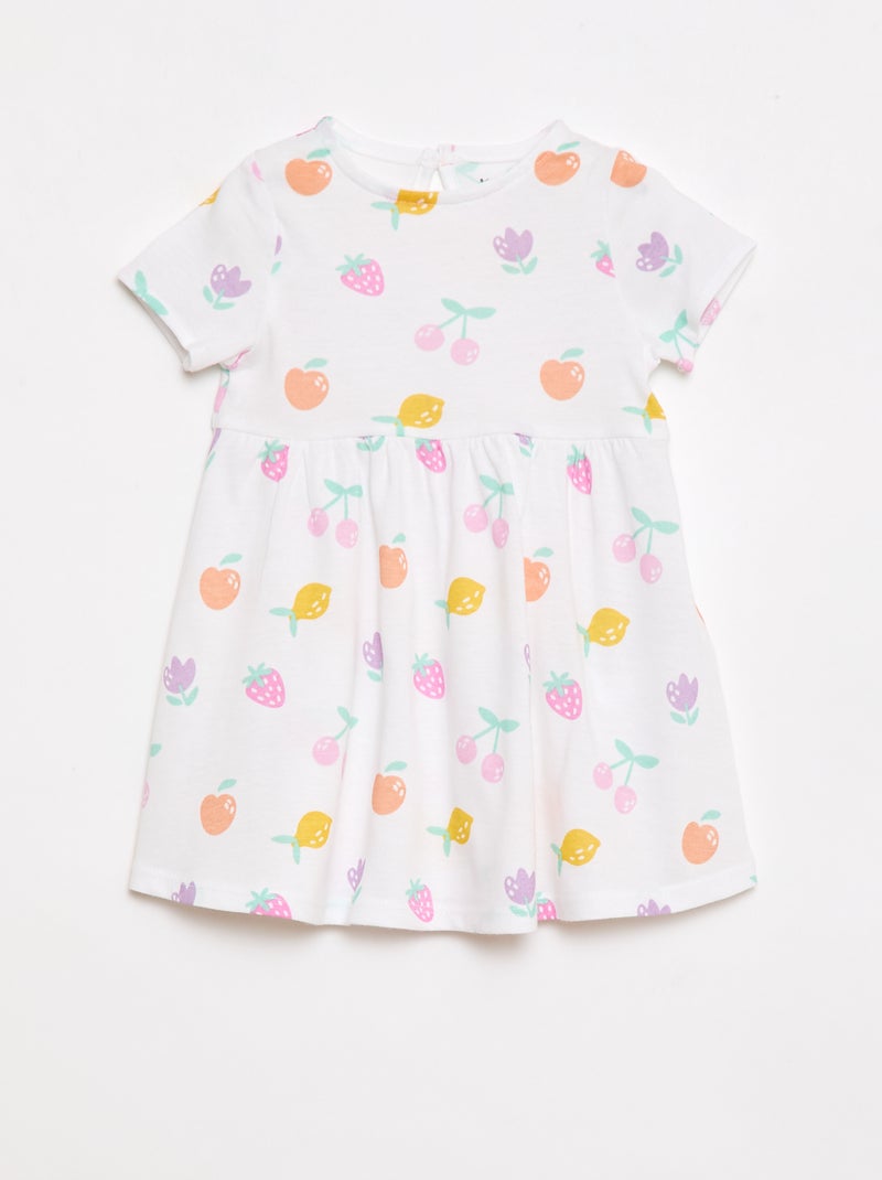 Pack de 2 vestidos de manga corta Blanco - Kiabi