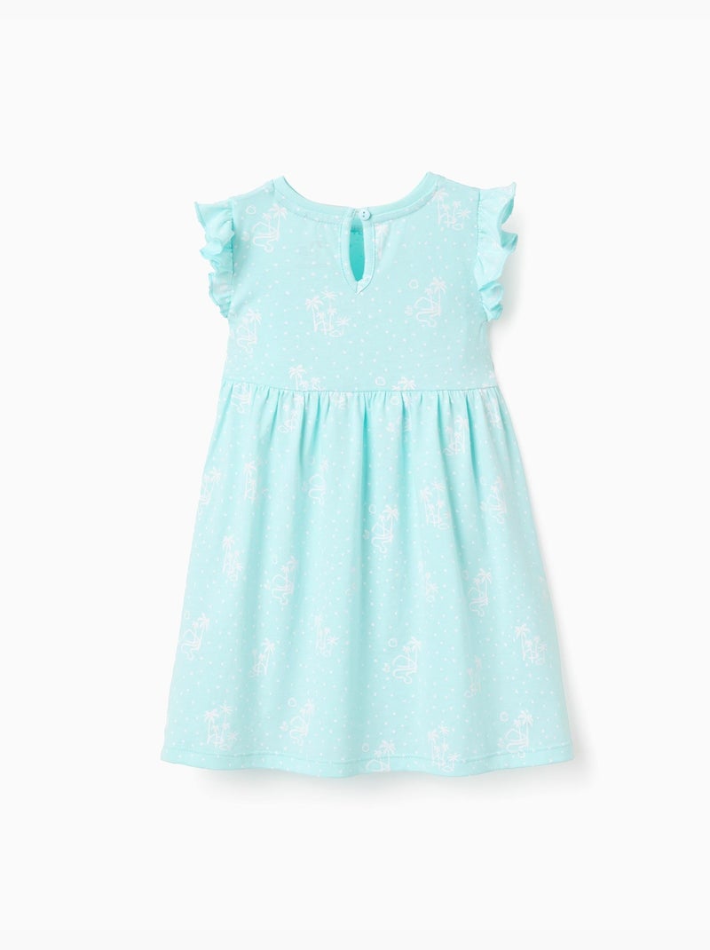 Pack de 2 vestidos de manga corta lisos/estampados Azul claro - Kiabi