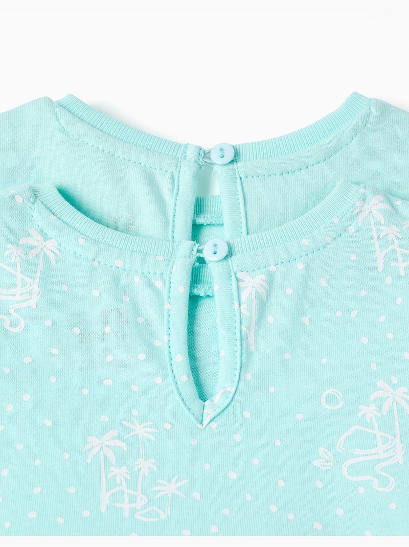 Pack de 2 vestidos de manga corta lisos/estampados Azul claro - Kiabi